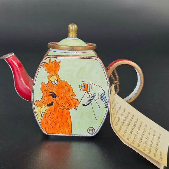 Vintage - Kelvin Chen - Miniature Enameled on Copper Tea Kettle - No.1284 - Picture 3 of 10